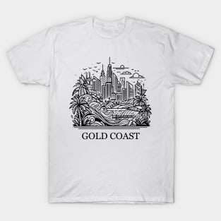 gold coast australia city simple line art illustration T-Shirt